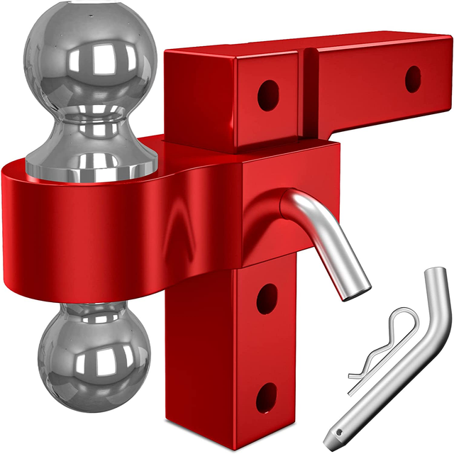 Adjustable Trailer Hitch Ball Mount Fits 2" Receiver 6-Inch Drop Hitch Tow Hitch Aluminum Forged Shank 2 Inch 2-5/16 Inch Balls