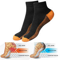 Chaussettes de compression unisexes en fibre de cuivre, chaussettes courtes, tailles S/M/L/XL, pour le sport et le quotidien, antibactériennes, avec logo