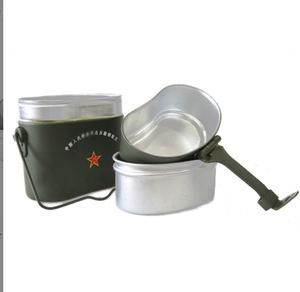 DFM1104 - Juego de 3 piezas de aluminio para exteriores: lonchera, tapa, plato y olla, ideal para trabajo y combate. - Product Image 2