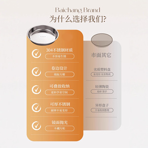 Baichang Brand Stainless Steel Plate 304 Round Flat Bottom Thickened Mirror Finish For Home And Commercial Use - Product Image 1