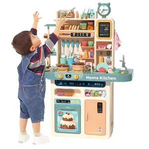 环保儿童玩具家庭游戏儿童厨房玩具带工作台声波旋转蒸蛋器大尺寸