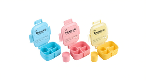 Contenitore per Alimenti YH15 in Plastica, Rettangolare con Scomparti, Coperchio Ribaltabile per Conservazione della Freschezza, Senza BPA, con Coperchi - Product Image 1