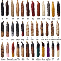 Precio al por mayor 150g Extensiones de trenza sintética de fibra de alta temperatura con onda suelta y rizo francés teñido para crochet, trama única