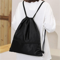 Sac à dos à cordon personnalisé imprimé avec poche avant zippée pour la gym, le sport, l'école, les voyages, les cadeaux promotionnels, vente en gros