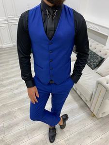 2022 Trajes De Novio De tres piezas <span class=keywords><strong>para</strong></span> hombre Azul Rey, trajes <span class=keywords><strong>para</strong></span> hombre con solapa en pico, esmoquin De boda hecho a medida, trajes ajustados <span class=keywords><strong>para</strong></span> hombre - Product Image 3