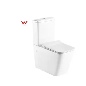 Watermark dua potong standar Australia, perlengkapan sanitasi tanpa bingkai Dual Flush WC kamar mandi kembali ke dinding Toilet