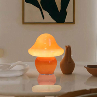 Lampe de table vintage en forme de champignon orange, LED 5W, lampe de chevet moderne rétro pour chambre à coucher, salon et décoration intérieure