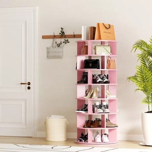 <span class=keywords><strong>Scarpiera</strong></span> a 7 Ripiani all'Ingrosso, Torre Rotante <span class=keywords><strong>Rosa</strong></span> per Scarpe, Espositore per Articoli - Product Image 2