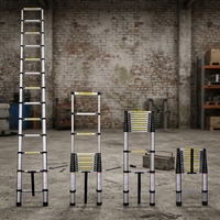 Échelle télescopique pliante en aluminium robuste, capacité de charge de 150 kg, échelle extensible compacte moderne, certifiée TUV EN131-6, garantie d'un an