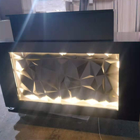 Bureau de réception de Salon de beauté, Design de courbe de lumière LED de couleur noire, livraison gratuite