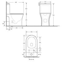 Inodoro de Dos Piezas de Cerámica de Estilo Moderno 2804, Inodoro de Dos Piezas con Diseño Elegante y Funciones Avanzadas Tornado