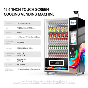 スナック自動販売機 24時間セルフサービス 15.6インチタッチスクリーン 全自動商業用ファストフード自動販売機 - Product Image 3