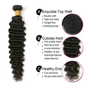 Jalinan Grosir Rambut Perawan Keriting Kamboja Mentah, Bundel Rambut Selaras Tanpa Proses Kutikula Kamboja - Product Image 4