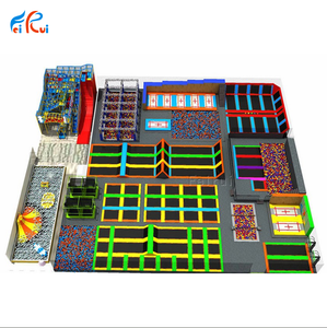 مركز ألعاب تجاري داخلي كبير مع منطقة ترامبولين للأطفال ومعدات تسلية تشمل مسارات حبال النينجا - Product Image 6