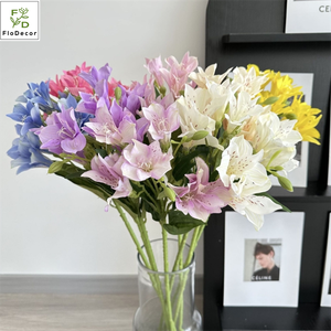 Haute qualité violet bleu soie artificielle <span class=keywords><strong>Alstroemeria</strong></span> fleurs de lys pour la fête des mères noël nouvel an mariage maison Tables - Product Image 4