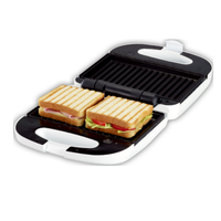 Machine à sandwich blanche détachable 2 en 1 Machine à gaufres électrique pour petit-déjeuner grill ouverte à 180 ° pour la maison