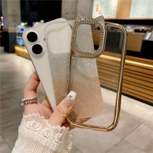 เคสโทรศัพท์มือถือแบบนิ่ม TPU ชุบโครเมียมลายหูแมว สำหรับ iPhone 11 12 13 14 15 16 Pro Max - Product Image 3