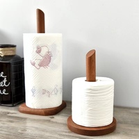 Support vertical en bois d'ébène pour rouleau de papier de cuisine, porte-serviettes en papier, support de rangement sans perforation pour ustensiles de cuisine, pour la maison et la cuisine
