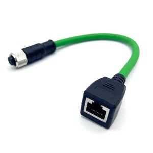 <span class=keywords><strong>Cable</strong></span> de extensión de <span class=keywords><strong>cable</strong></span> <span class=keywords><strong>Ethernet</strong></span> industrial blindado hembra de 4 pines macho <span class=keywords><strong>a</strong></span> RJ45 M12 X-Code personalizado - Product Image 4