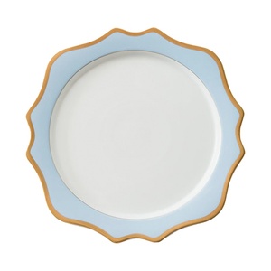 Juego de Vajilla de Cerámica Fina Grace al por Mayor, Plato de Presentación Dorado para Eventos y Ceremonias de Boda - Product Image 1