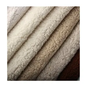 Groothandel Fabriek Polyester Nep Schapen Lam Faux Fur Fleece Sherpa Stof Voor De Winter Kleding