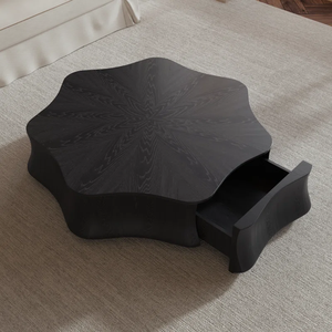 Linaje 40 pulgadas negro Olmo madera nube forma mesa de centro única en forma de nube creativa mesa de centro flotante pieza arte el cielo - Product Image 4