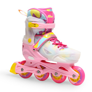 Patins à roulettes pour enfants rose et bleu ciel, roues réglables, résistants à l'usure, patins de vitesse pour enfants - Product Image 5