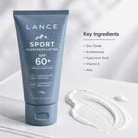 Lotion solaire sport en gros SPF 60+ Protection UV à large spectre pour la réparation de la barrière cutanée Apaisante