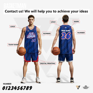 カスタマイズ可能なリバーシブルバスケットボールジャージ、速乾性と通気性、昇華プリント、異なる色の<span class=keywords><strong>2</strong></span>枚注文、ユニフォーム、チーム割引 - Product Image 3