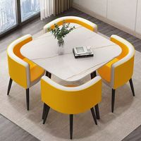 Ensemble de table de négociation en pierre frittée de luxe léger, chaises de réception pour café, salon de beauté et usage domestique
