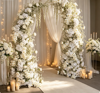 Arche de fleurs artificielles blanches en gros, arrangement floral de haute qualité pour la décoration de scènes de mariage, de propositions de mariage et de fêtes