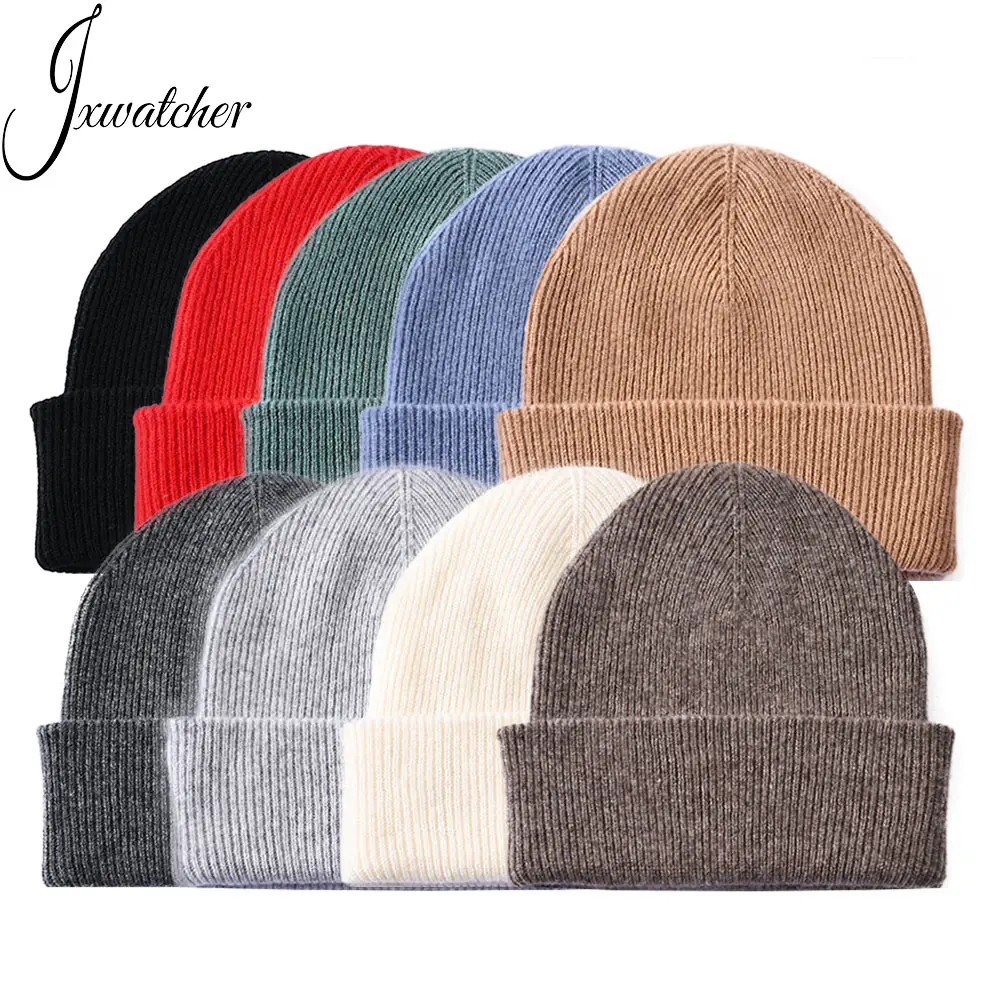 Gorro listrado oem 100% de lã pura, unissex, para homens e mulheres, camada dupla personalizada, skully, gorro de lã