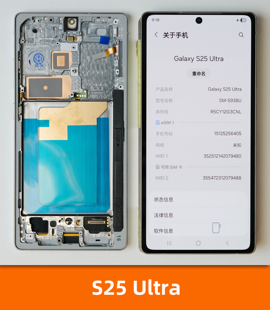 Original LCD Screen for Samsung Galaxy S25 Ultra 5G S938B Pantalla Touch Screen Digitizer Display Assembly with Frame