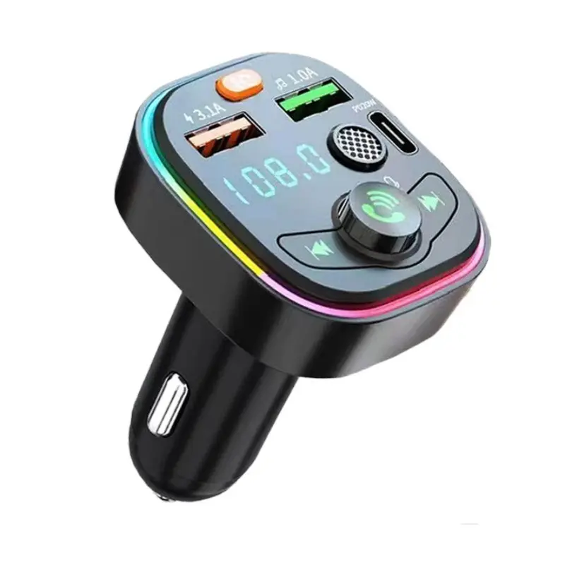 New 4 in 1 3.1A Usb Port Fast Car Charger BT5.0 usb a port Car Charger with TF reader 4 Port Type C Usb PD18w Quick Charge
