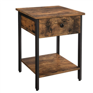 Bedroom Nightstand <strong>Bedside</strong> <strong>Table</strong> With Drawer Shelf <strong>Industrial</strong> Style Side End <strong>Table</strong> - Product Image 1
