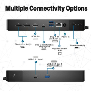 Многофункциональный USB-хаб 12-в-1 WD22TB4 Thunderbolt 4 для ноутбуков с поддержкой 4K мониторов, питанием 180 Вт и передачей данных - Product Image 2
