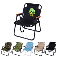 Chaise de camping pliable portable classique Kermit avec structure en bois massif pour bord de rivière, jardin, brunch, logo personnalisé, agent de vente au détail pour l'importation locale