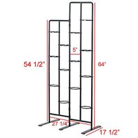 Support à plantes vertical en acier chromé classique à 13 niveaux pour intérieur/extérieur, usage domestique, balcon, patio, jardin, séparateur de pièce