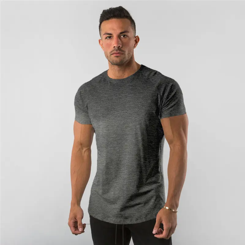 공장 가격 클래식 남성 모양의 긴 티 티셔츠 코튼 소프트 스포츠 피트니스 T 셔츠