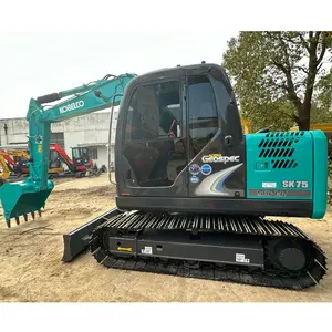 ขายร้อน Kobelco sk 75 sk 60 sk55 Janpan MiNi มือสองไฮดรอลิกตีนตะขาบรถขุดขุด 7 ตันใช้รถขุด