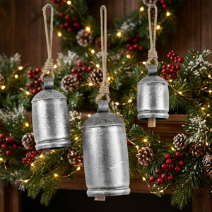 Carillon éolien en métal plaqué argent, clochettes rondes en fonte, ornement suspendu pour la décoration de la maison, style traditionnel - Product Image 6