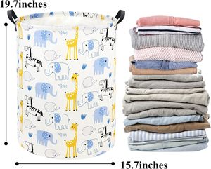 Pliable bébé <span class=keywords><strong>panier</strong></span> à linge mignon bleu Animal Design enfants stockage jouet Bin organisateur pour pépinière maison chambre décor - Product Image 6