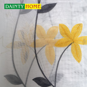 Precio al por mayor estilo asiático romántico flor cortinas bordado tul ventana cortinas transparentes para sala de estar cortinas bordadas - Product Image 1