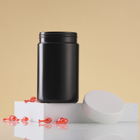 Pot en HDPE à large ouverture et côtés droits de 300 ml et 500 ml, pour produits alimentaires, poudres protéinées, compléments alimentaires en plastique HDPE avec couvercle