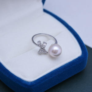 Bague ouverte en argent S925 pour femme Zhuji Danshui Wenchi, perle 9-10MM à fort éclat et faibles défauts, modèle 24769, vente en gros Chine en direct - Product Image 5