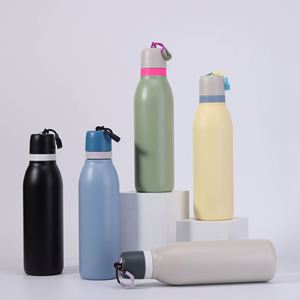New Small Mouth <b>Macaron</b> Color 304 Stainless Steel Vacuum Thermos Outdoor Portable Sports Kettle Large Capacity Carrying Strap - Product Image 2
