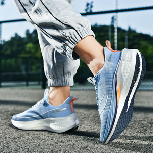 Men's Casual Comfortable Sports Shoes Lace-Up Lightweight Knitted Design Soft <b>Cushioning</b> <b>Pads</b> Waterproof Anti-Slippery - Product Image 5