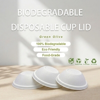 Couvre-tasses à café jetables en bagasse de canne à sucre, biodégradables, compostables, écologiques, marque Green Olive - 30~100