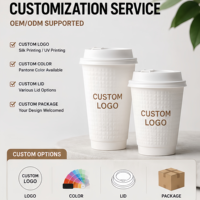 Gobelet à café en papier à double paroi jetable, écologique, avec couvercle, impression personnalisée du logo