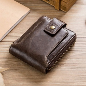 Custom Bifold Engaved <b>Wallet</b> <b>RFID</b> Blocking Mens Credit Card Holder with Zipper Leather Zip Purse Money Bag for Man - Product Image 6